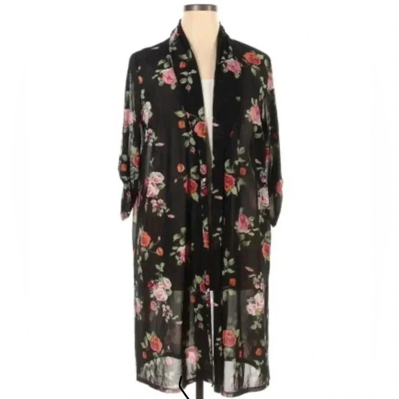 Siren Lily Sweaters - Siren Lily floral long beach plus size coverup cardigan size 2X